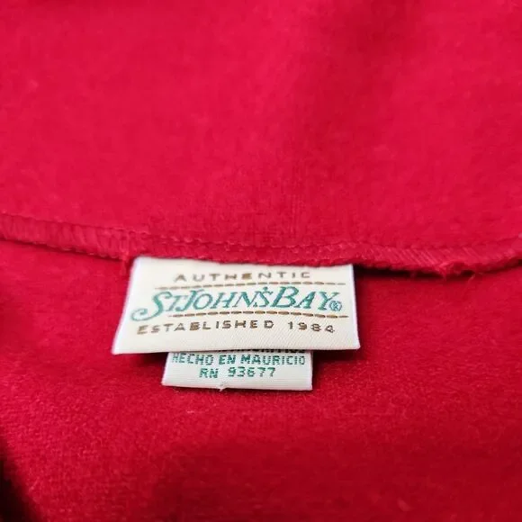 ST JOHNS BAY Wool Blend Cape 1/4 Zip Poncho Sweater One Size Red Pockets - Picture 9 of 11